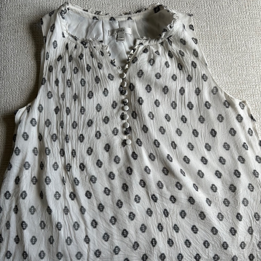 Women’s J. Crew Sleeveless 100% Silk Printed Top